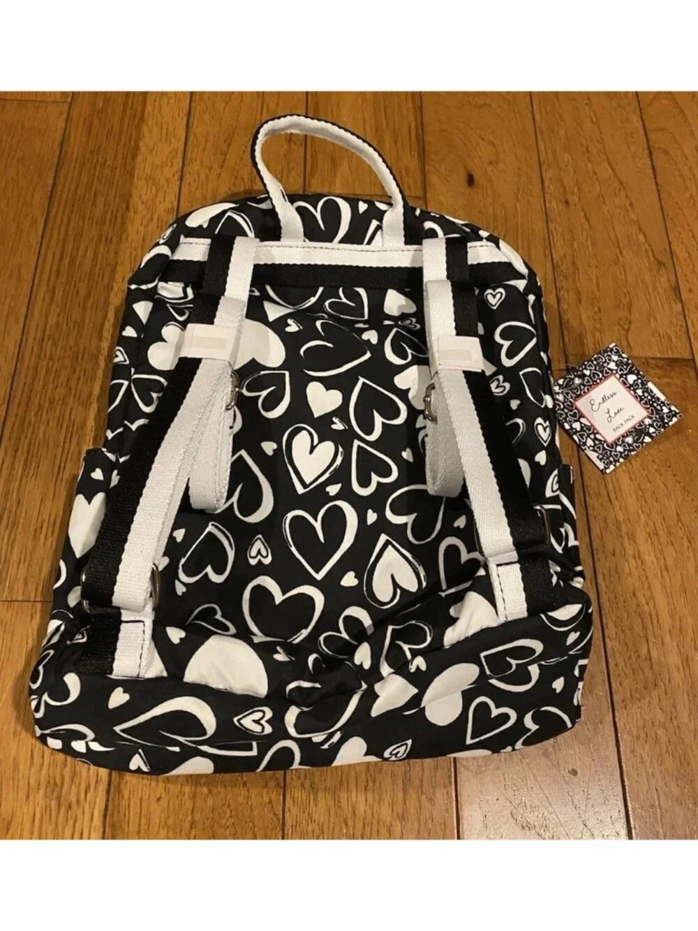 Brighton Limited Edition ENDLESS LOVE Small Backpack NWT Black White Hearts